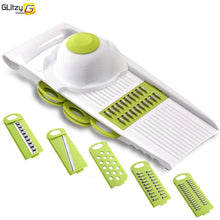Load image into Gallery viewer, Vegetable Cutter 6 Dicing Blades Mandoline Slicer Fruit Peeler Potato Cheese Grater